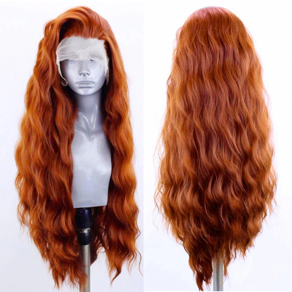 24 Inch Water Wave Synthetic Lace Front Pre Plucked Wigs - Various Colors Available