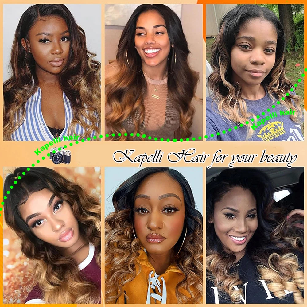 Body Wave Bundles Human Hair - Ombre Colored