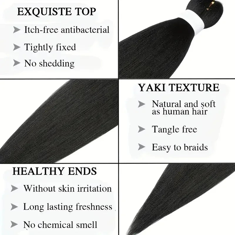 20Inch Synthetic Pre Stretched Yaki EZ Braiding Hair - Various Colors Available
