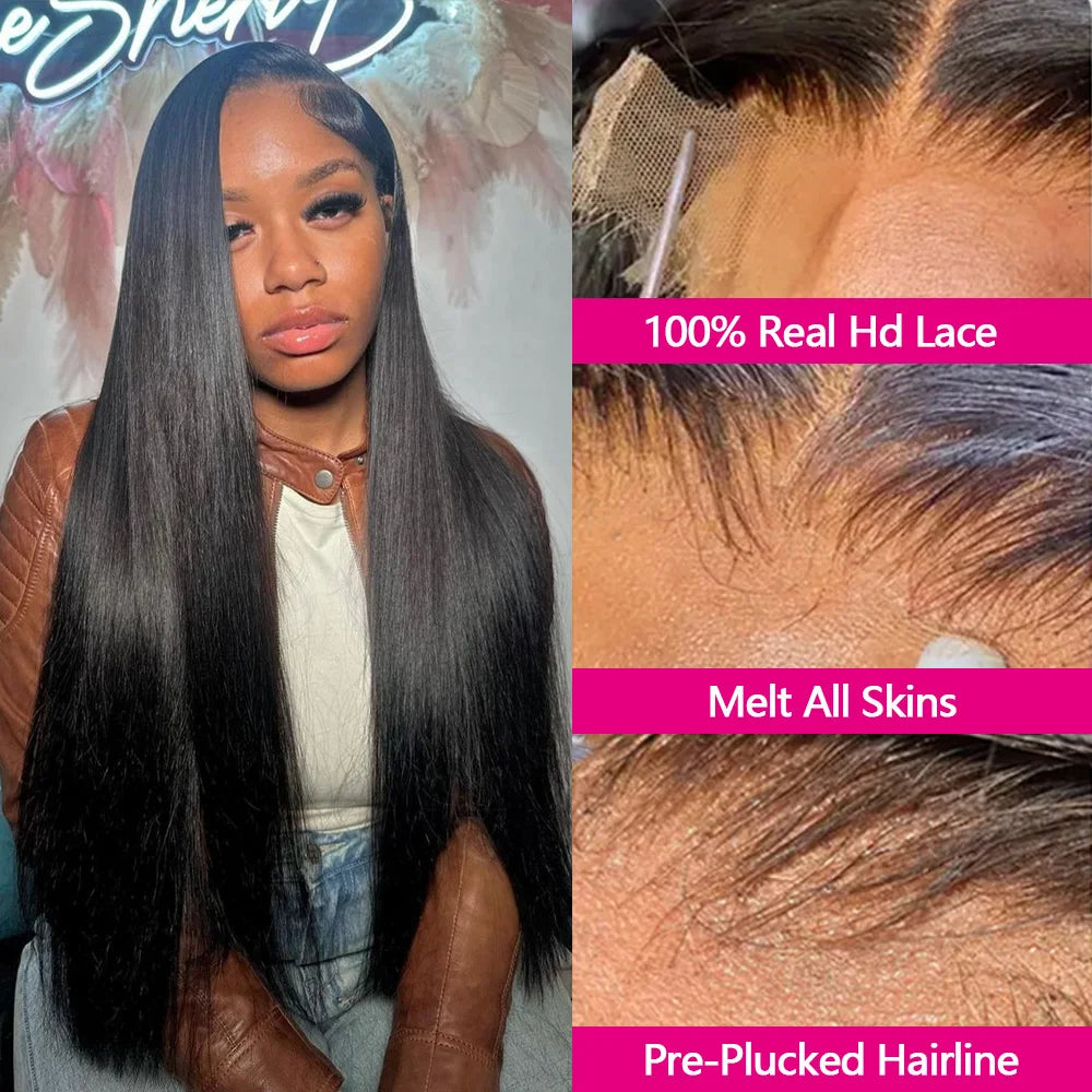 Straight Human Hair HD Invisible Lace Frontal Wig
