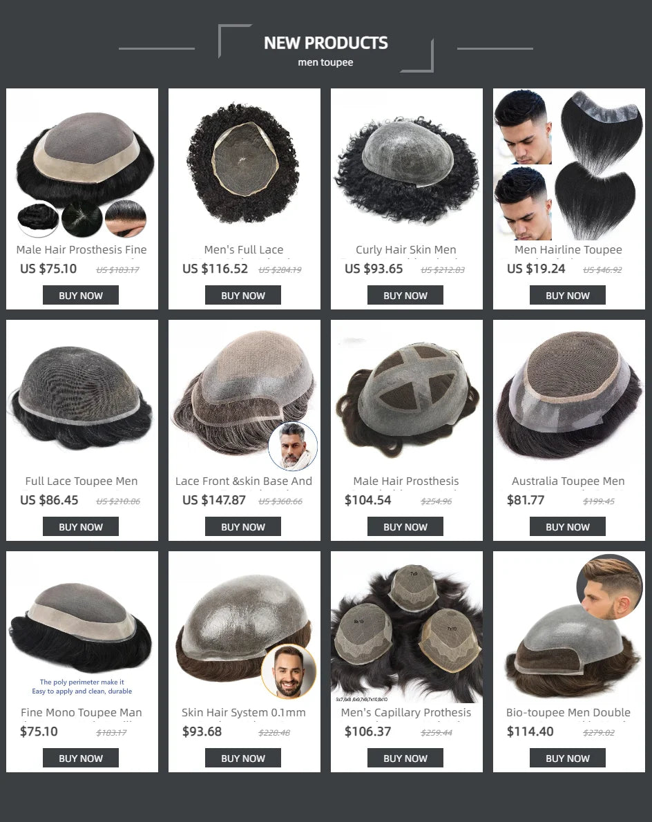 Kuin Kinky Curly - Injection PU Prosthesis Hair System - Various Options Available