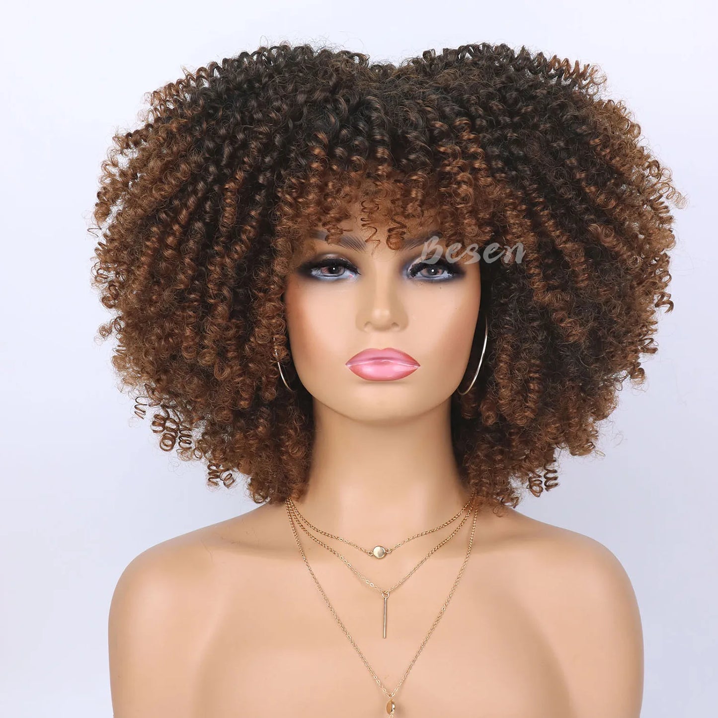 Synthetic Short Kinky Curly Wigs - Various Colors Available
