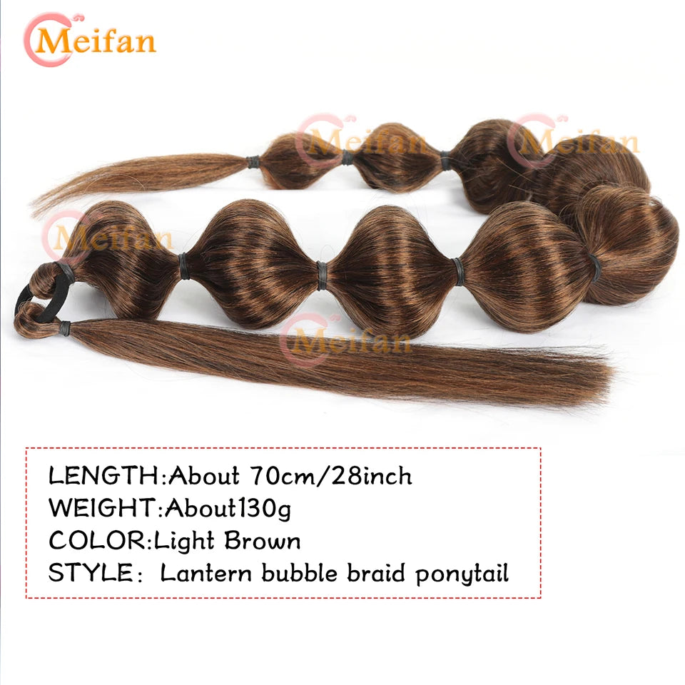 Synthetic Long Bubble Braid Wrap Around Ponytails