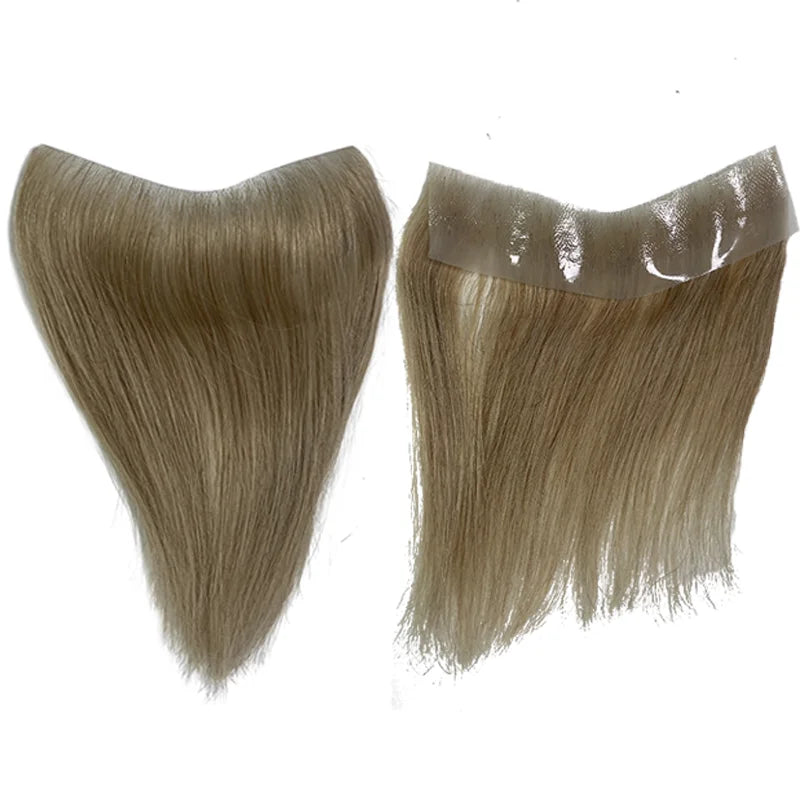 V Frontal Men Toupee Thin Skin PU 2.5x16 V Loop Human Hair Invisible Forehead Hairline