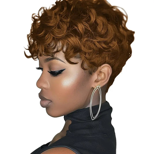 Short Curly Pixie - Synthetic Hair Wigs In Various Colors