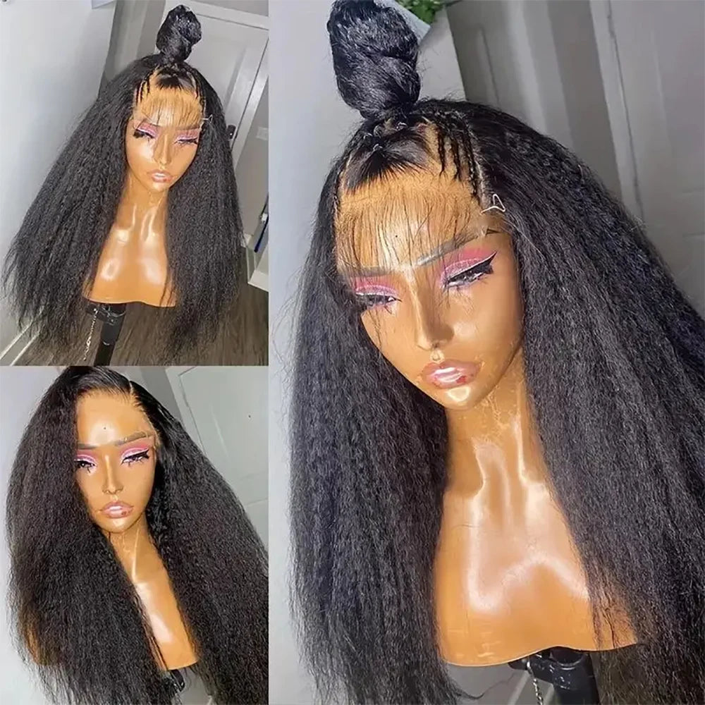 Kinky Yaki Straight - Pre Plucked HD Lace Front Human Hair Wig