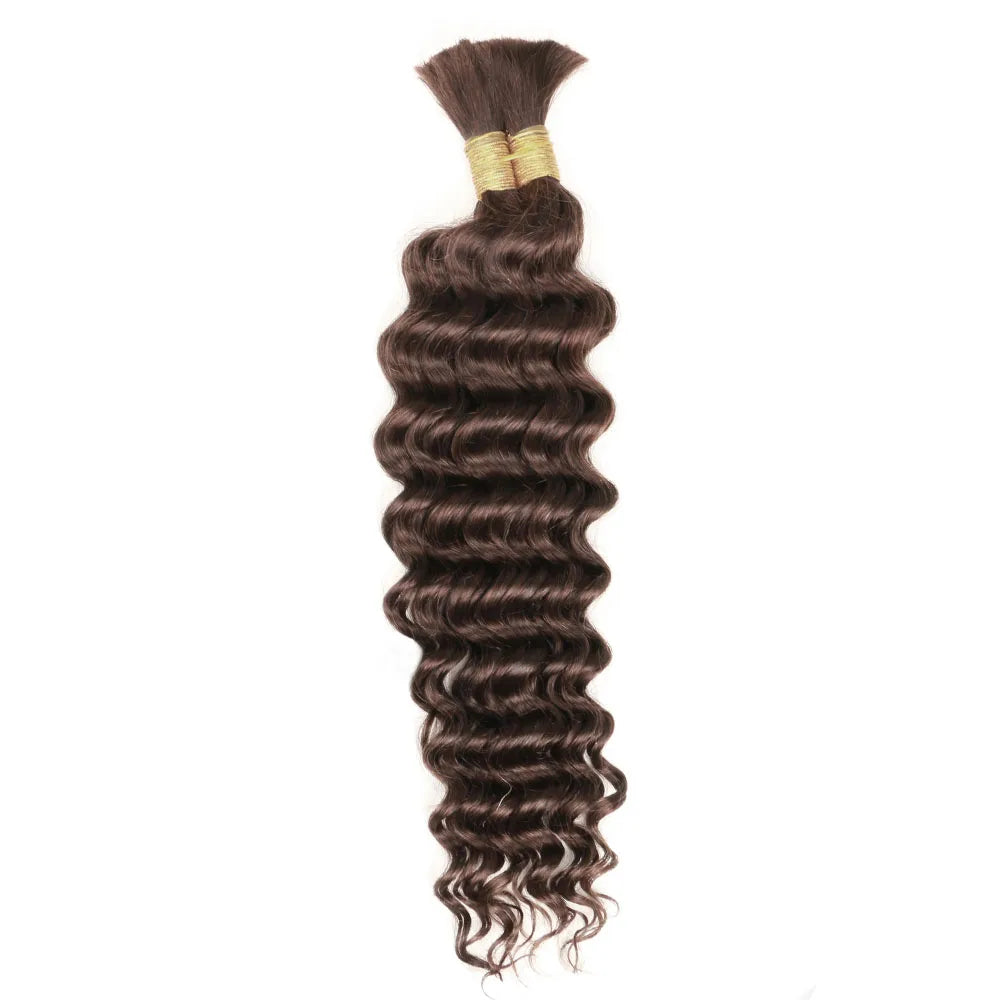 Deep Wave Unprocessed Human Hair for Braiding With No Weft (Boho Braiding) Various Colors & Lengths Available