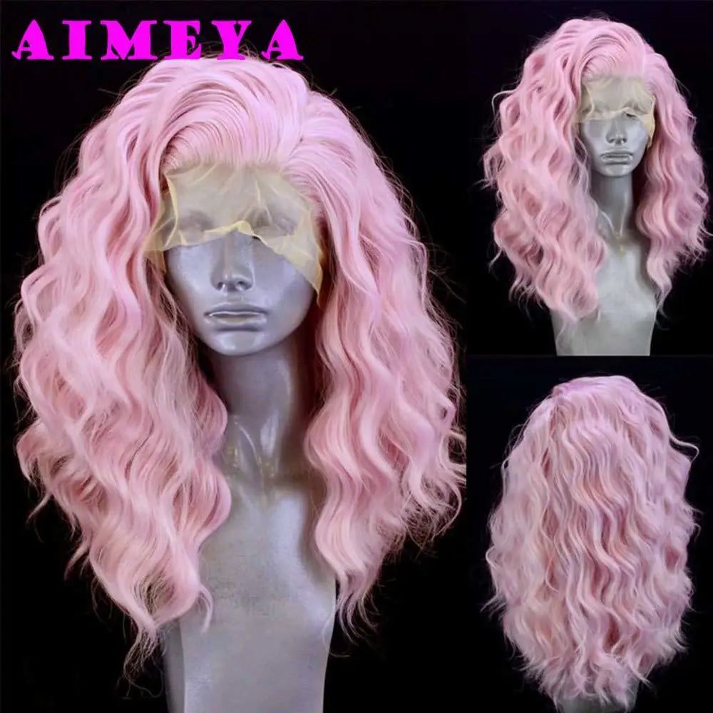 Water Wave Short Synthetic Lace Front Wigs - Various Colors Available