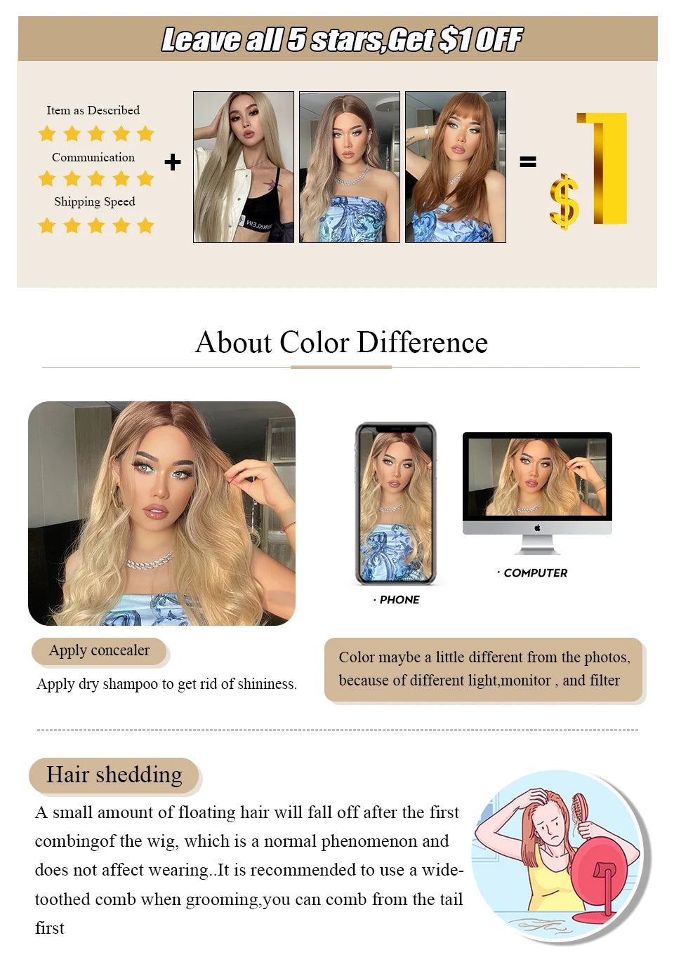 Long Wavy Synthetic Hair Wigs with Bangs - Various Colors Available