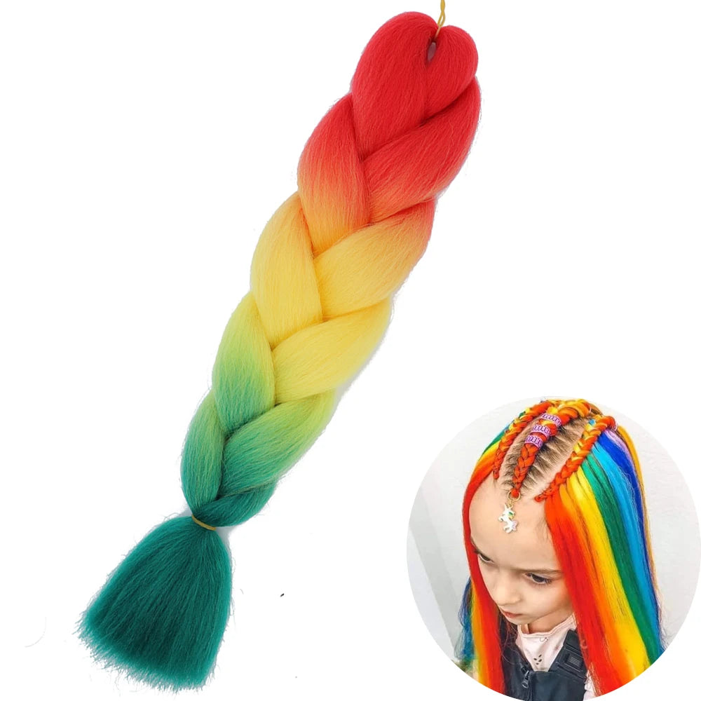 24" Synthetic Yaki Jumbo Braiding Hair - Various Colors Available