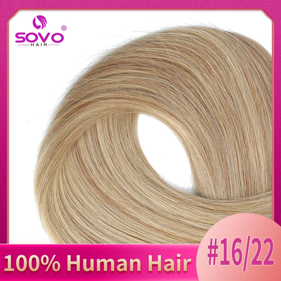 3 Pieces Bone Straight Human Hair Clip Ins