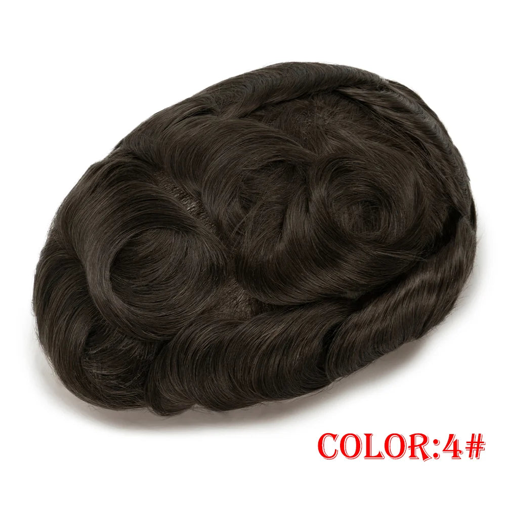 Human Hair Capillary Prothesis 130% Density 0.1-0.12 Thickness Skin Hair Wig