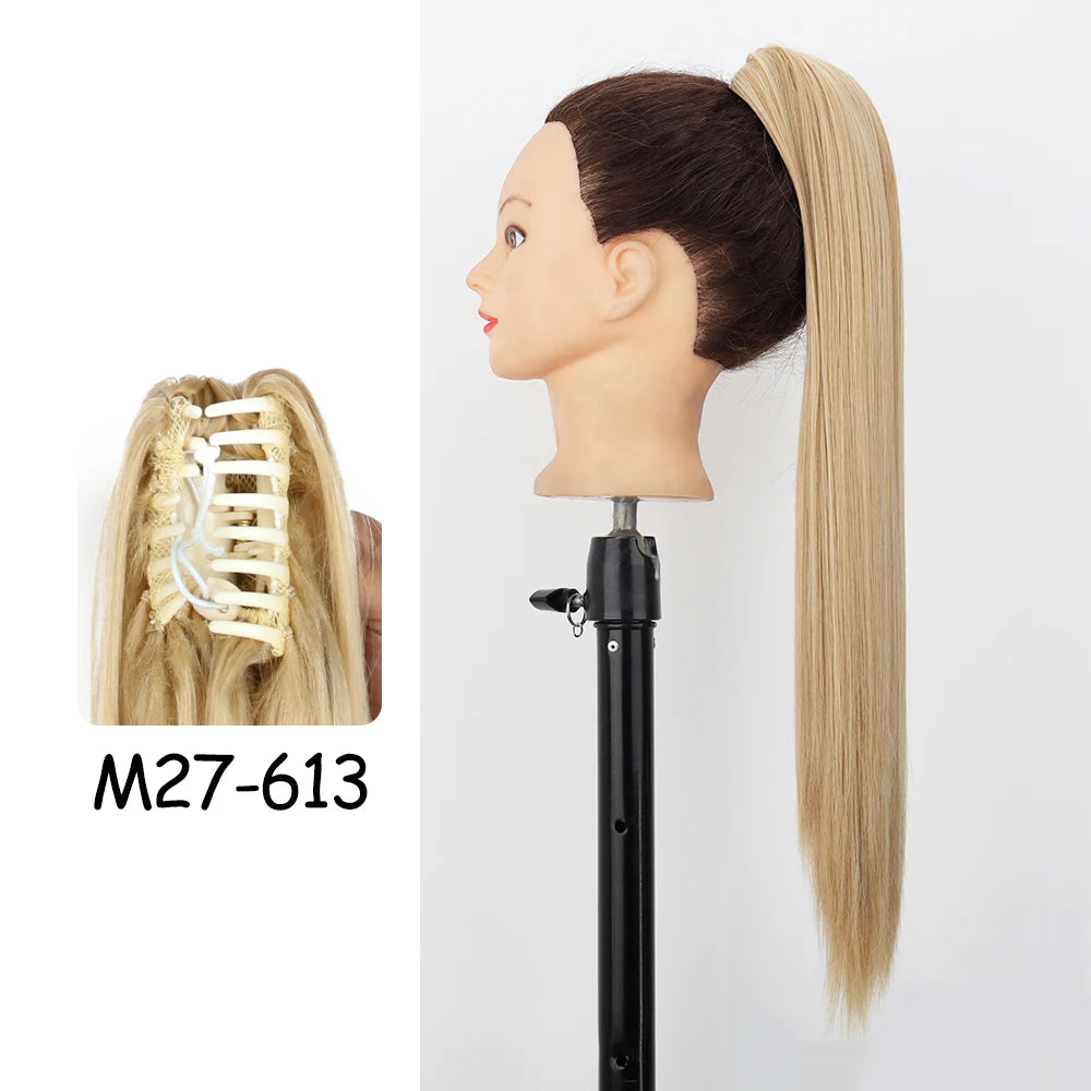 Synthetic 24" Long Wavy Claw Clip On Ponytail