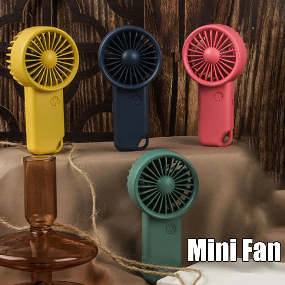 Portable Mini Rechargeable USB Charging Handheld Fan Built-in Battery 3 Speed Power - Various Colors Available