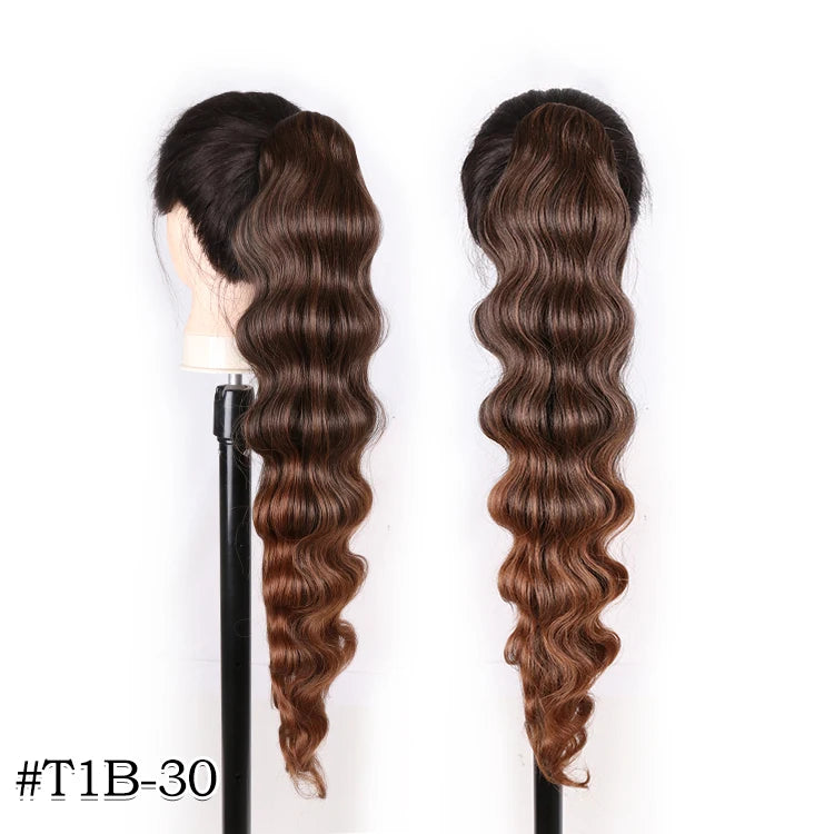 Long Synthetic Clip In Drawstring Ponytails - Various Options Available