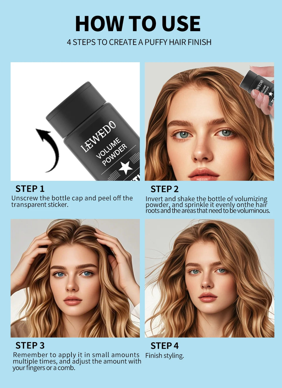 Hair Styling Powder Oil Control Hair Powder Fluffy Hair Powder Increase Hair Volume Instantly Long-Lasting Styling For Men Women
