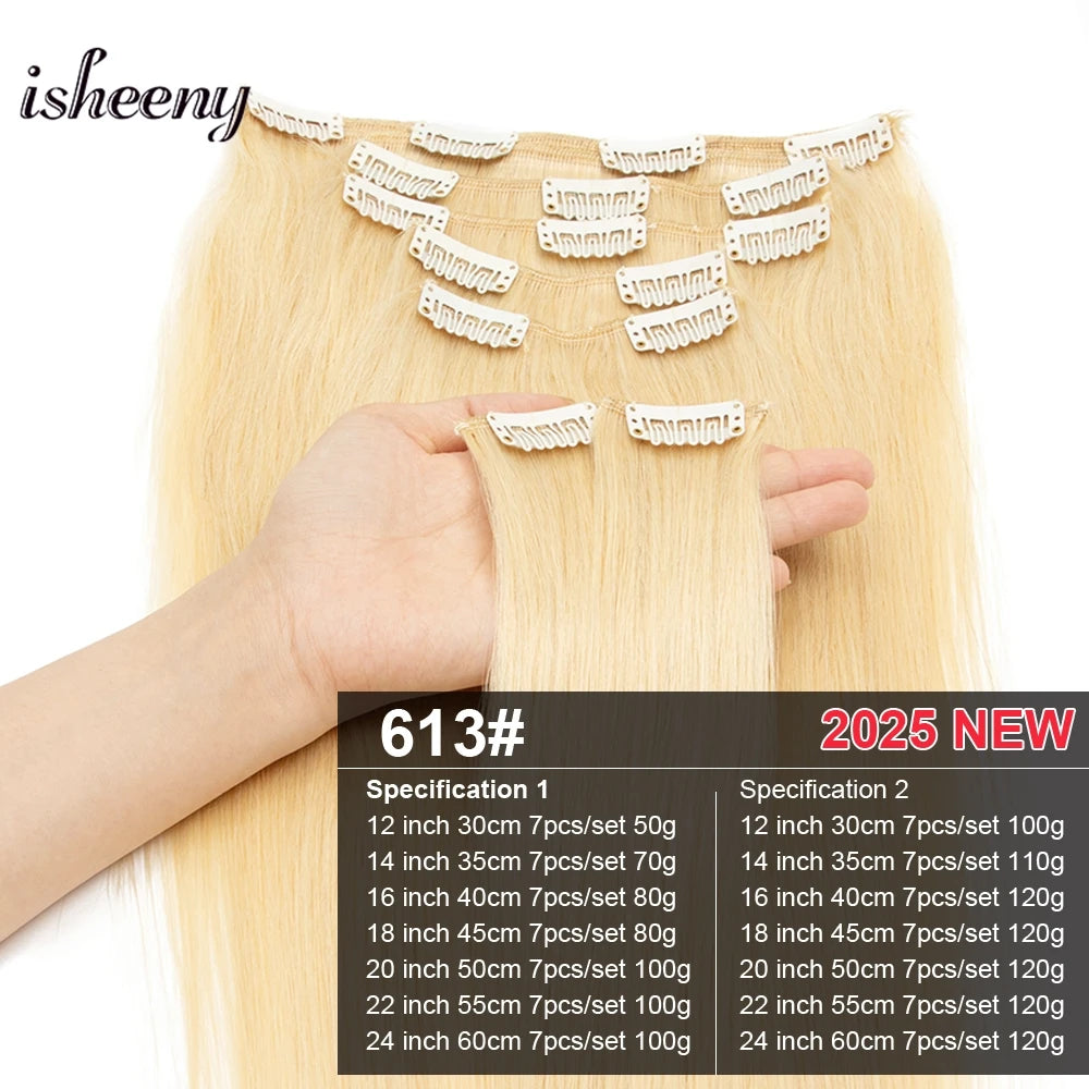 Straight Human Hair Clip Ins - Various Options Available