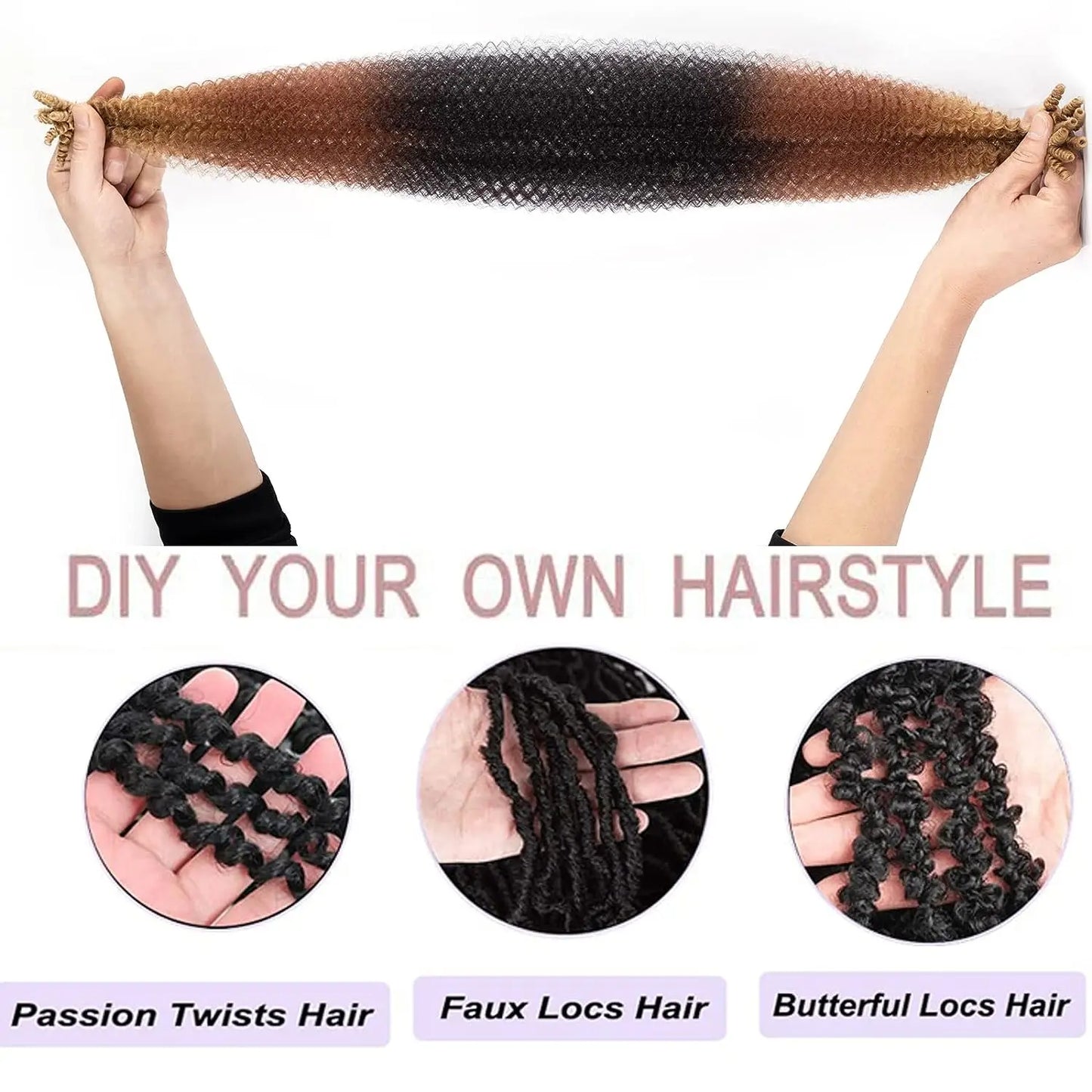 Afro Kinky Marley Twist Braiding /Crochet Synthetic Hair - Various Colors Available