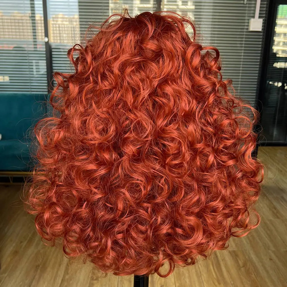 Curly Synthetic Wig with Bangs - Various Color Available
