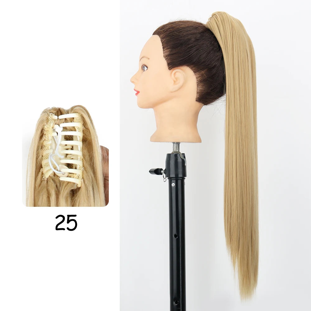 Synthetic 24" Long Wavy Claw Clip On Ponytail