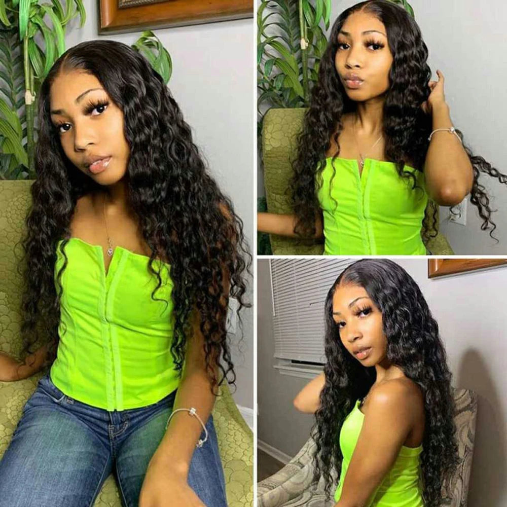 Peruvian Water Wave - 13x6 Transparent Lace Front Human Hair Glueless Wig