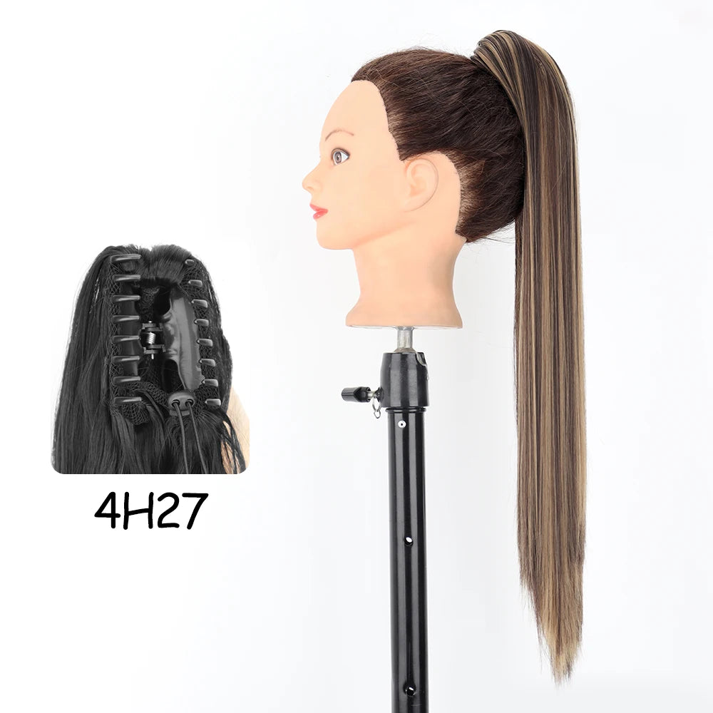 Synthetic 24" Long Wavy Claw Clip On Ponytail