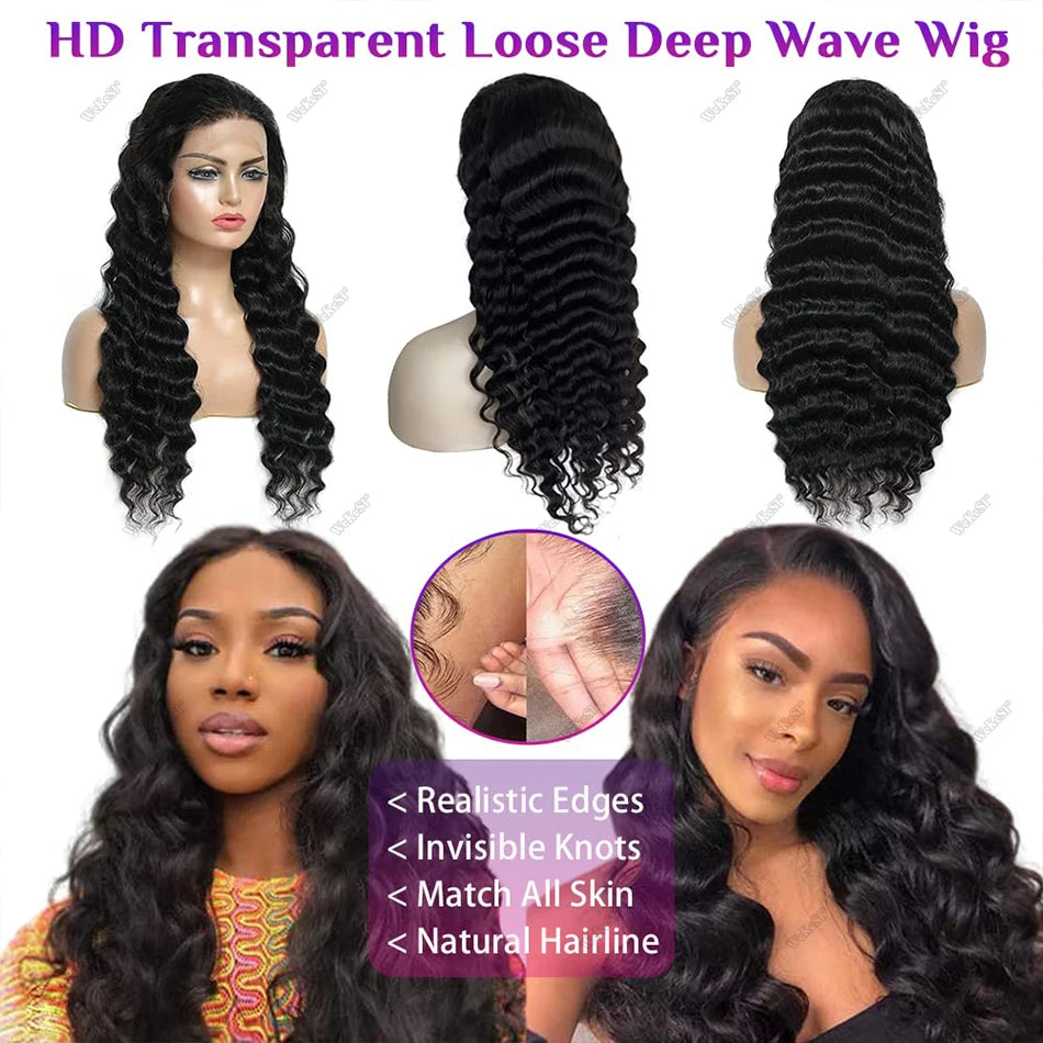 Loose Deep Water Wave - Glueless HD Lace Frontal Ready To Wear Human Hair Wig