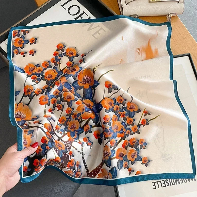100%Polyester Scarf 70cm Printed Square Scarf