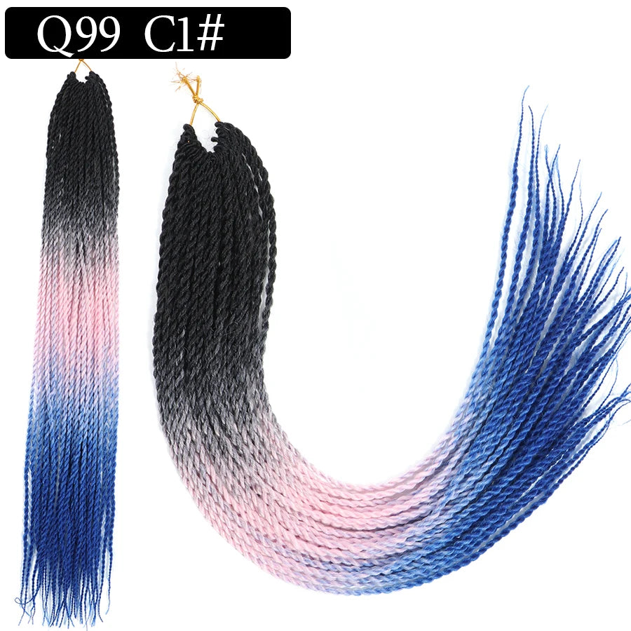 24 Inch Senegalese Twist Synthetic Crochet Braids - Various Colors Available