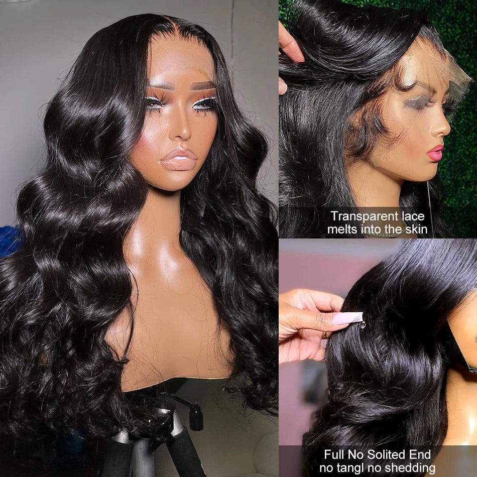 Body Wave - Transparent HD Full 360 Pre Plucked Lace Front Human Hair Wig