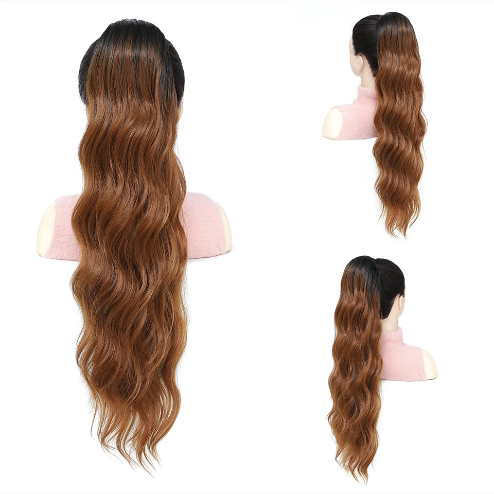 28 Inch Body Wave Drawstring Synthetic Ponytail