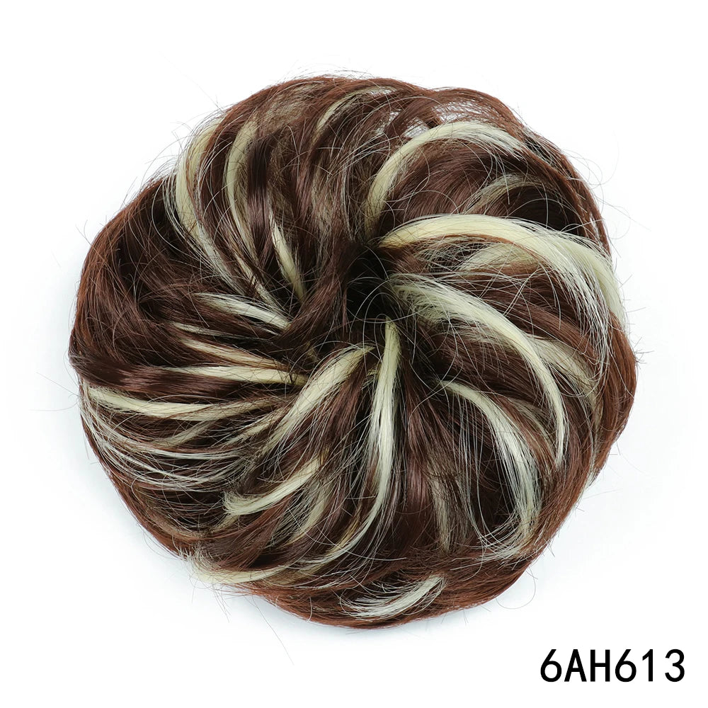 Synthetic Culrly Messy Ponytail Updo Bun with Elastic Band/Scrunchy
