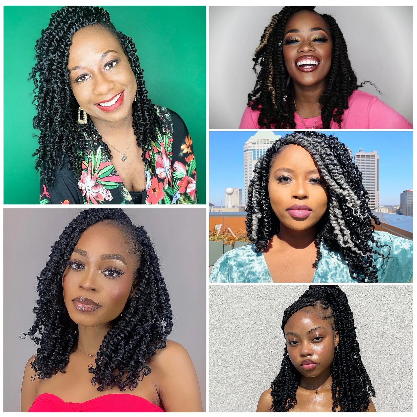 Pre-twisted Passion Twist Synthetic Crochet Hair - 8" Pre-looped