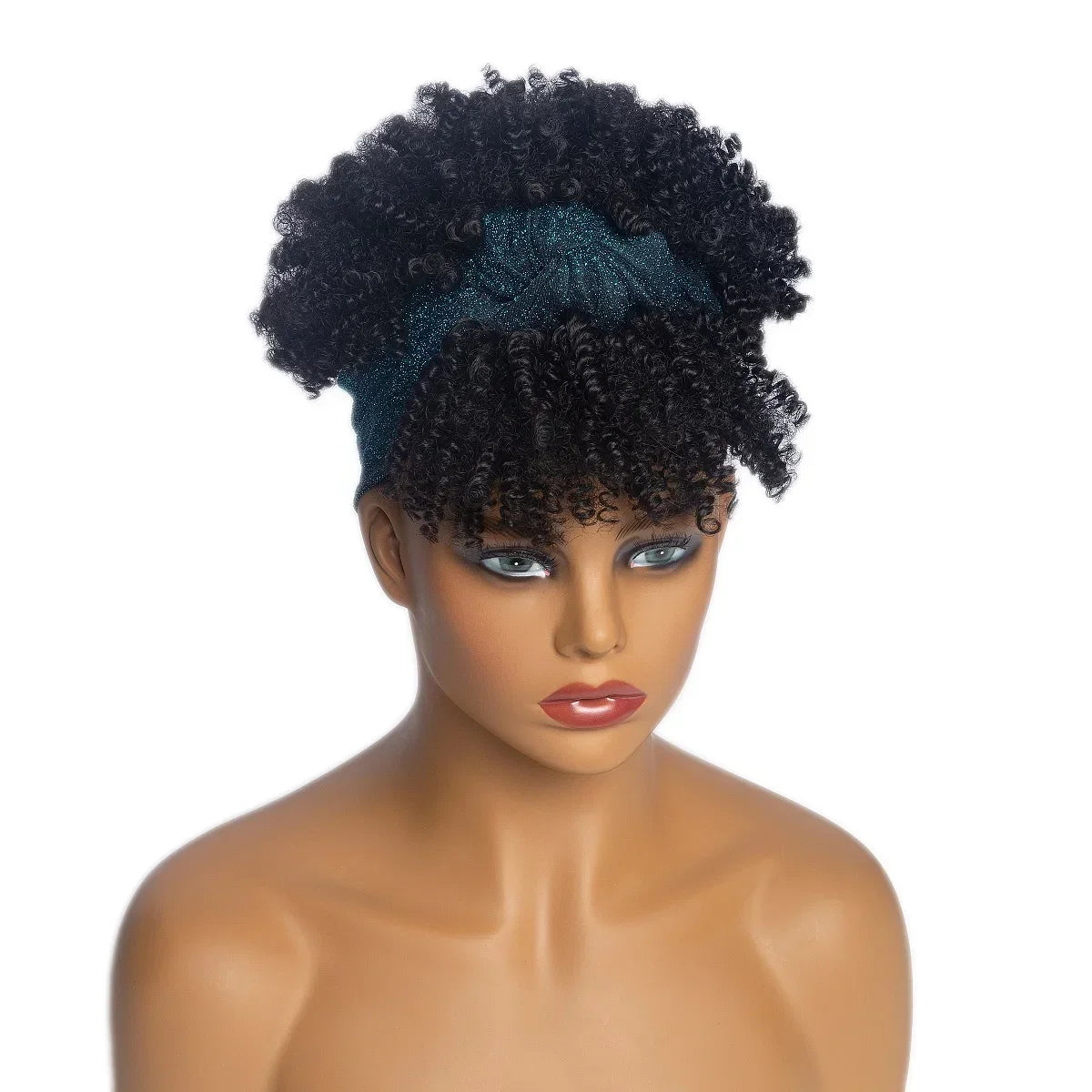 Synthetic Short Kinky Curly Headband Wigs - Various Colors Available