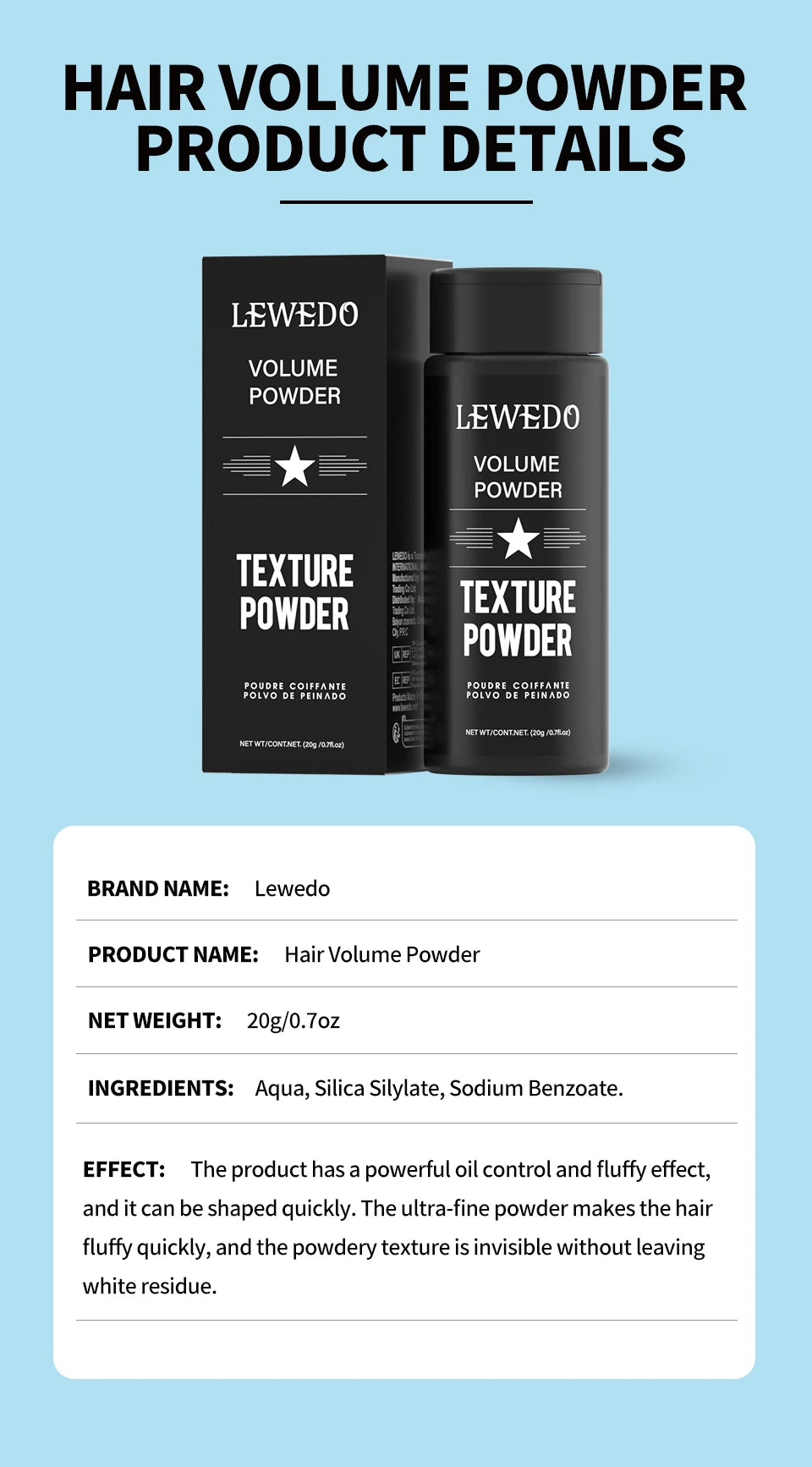 Hair Styling Powder Oil Control Hair Powder Fluffy Hair Powder Increase Hair Volume Instantly Long-Lasting Styling For Men Women