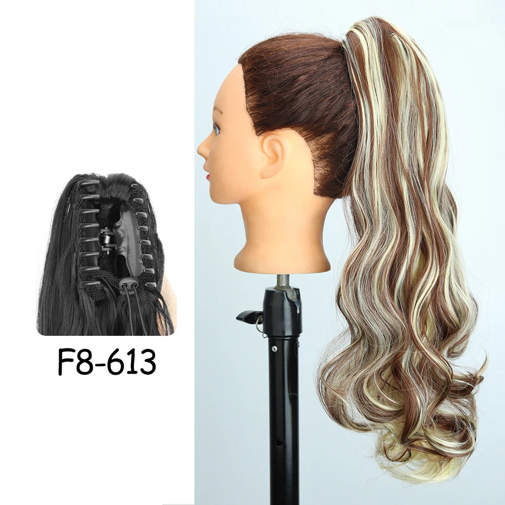 Synthetic 24" Long Wavy Claw Clip On Ponytail