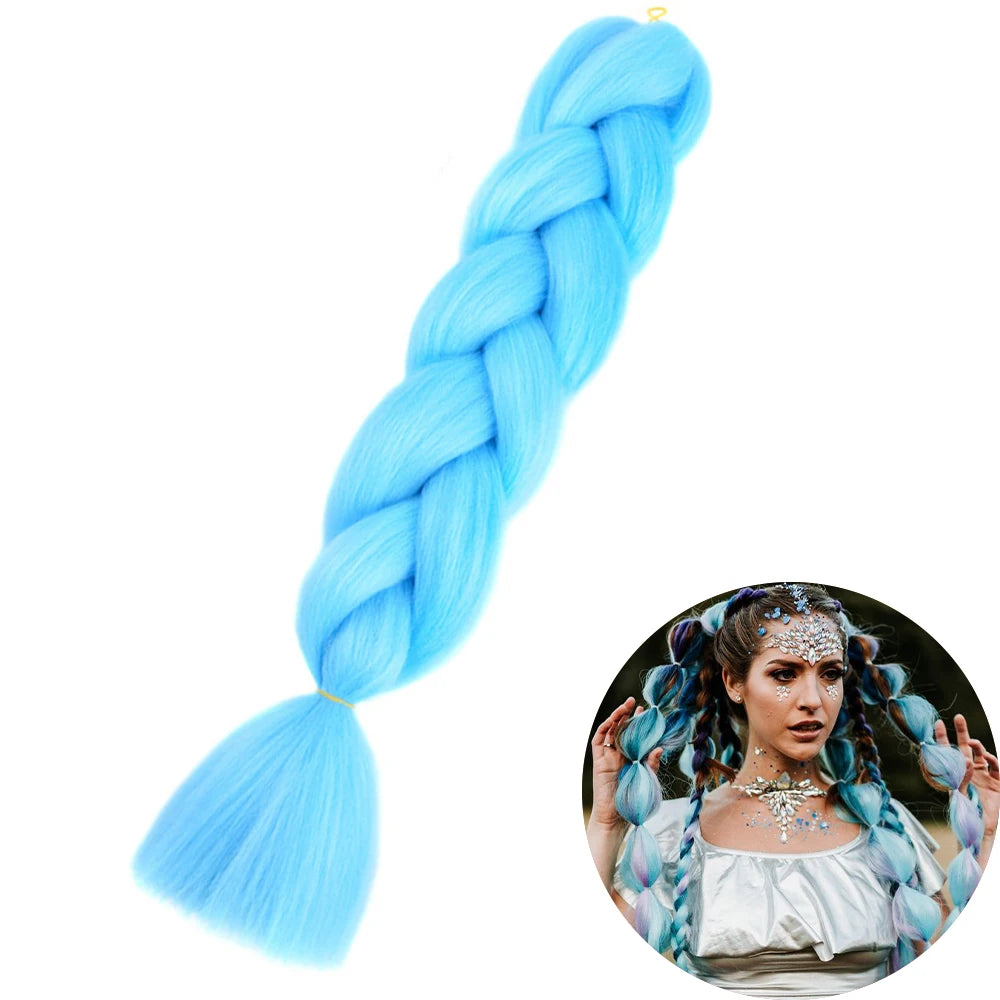 24" Synthetic Yaki Jumbo Braiding Hair - Various Colors Available