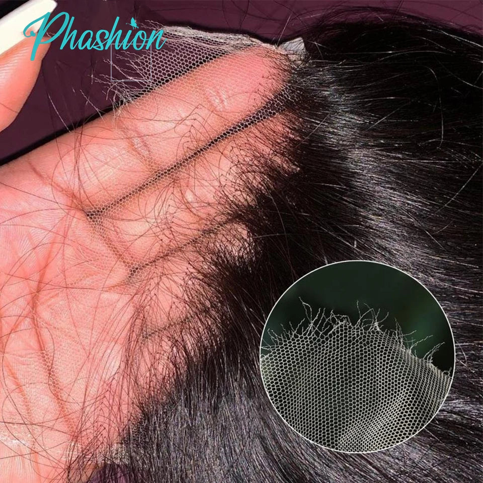 Natural Black 100% Human Hair Straight HD Lace Closure or Pre Plucked Swiss Lace Full Frontal