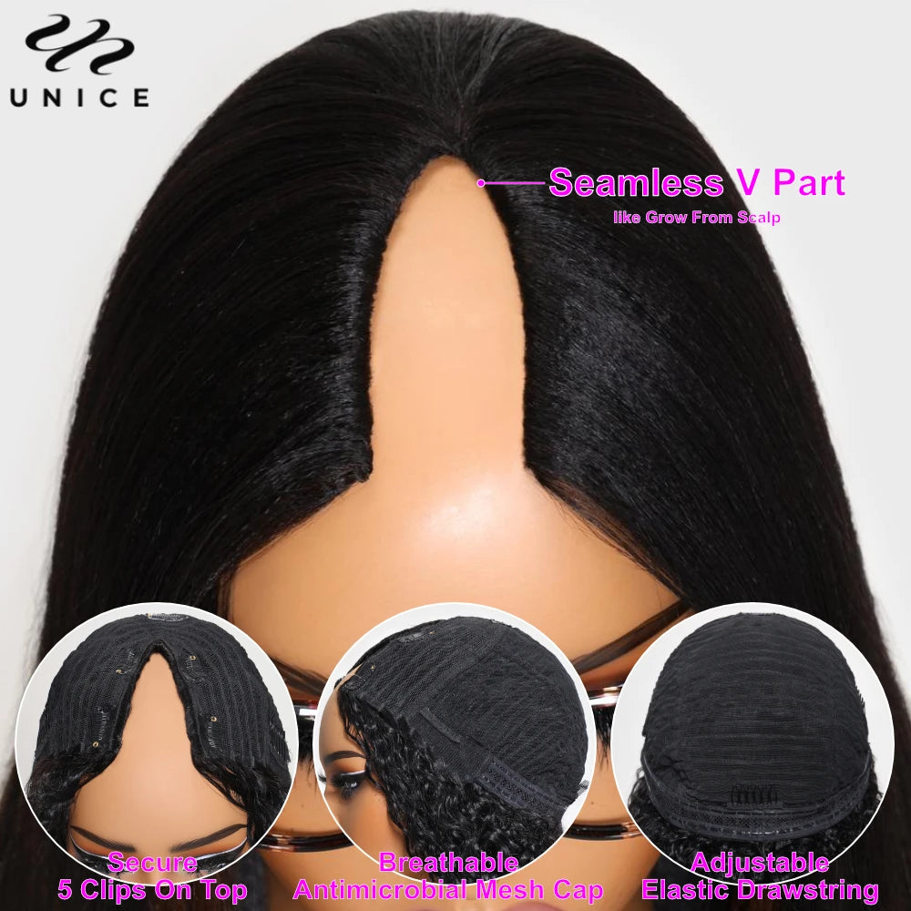 Ombre Body Wave - Human Hair V Shape & U Part Wig No Sew In Clip In Half Wig