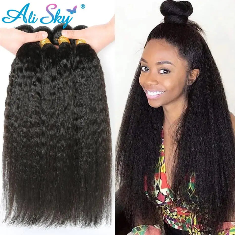 Peruvian Human Hair Kinky Straight Bundles