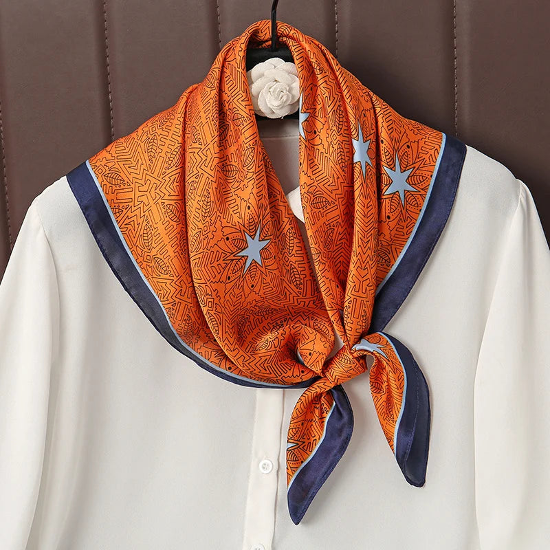 Luxury Print Satin Silk Square Scarfs