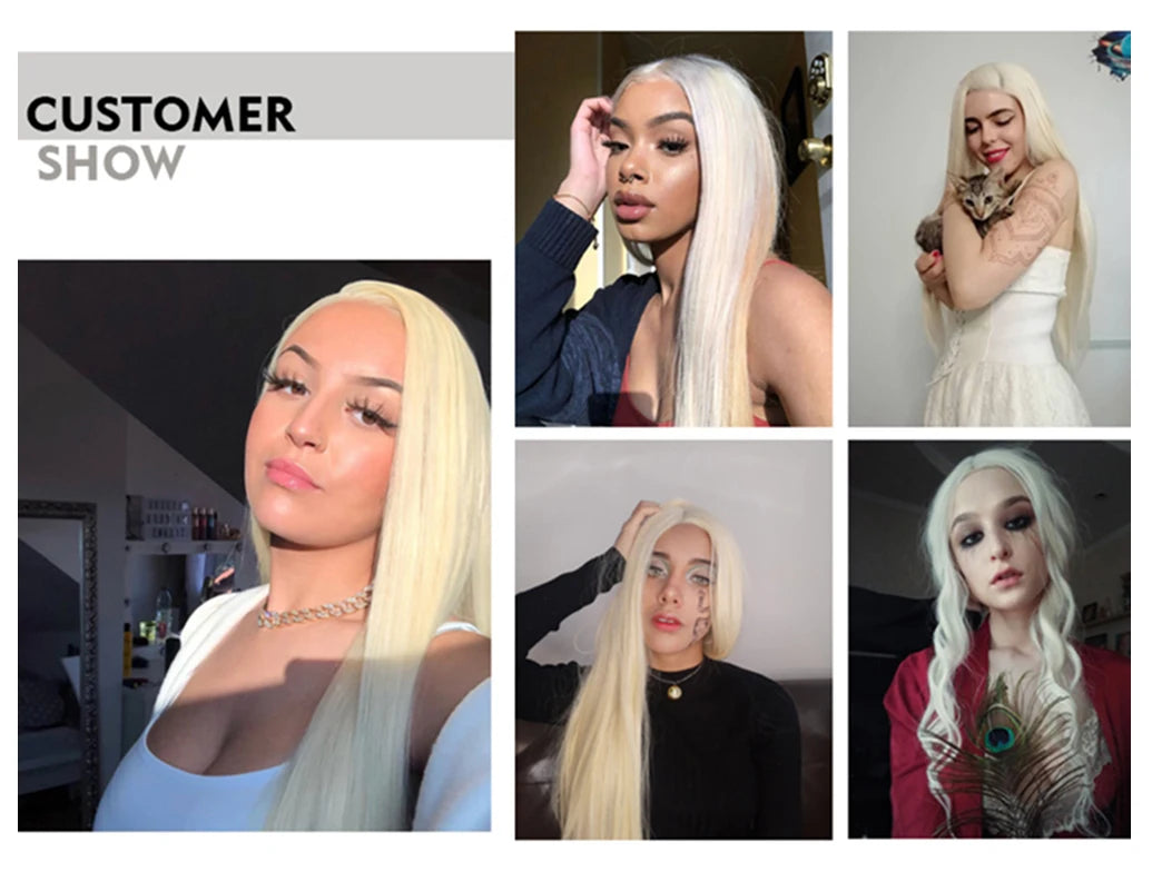 Synthetic Lace Front Long Silky Straight Hair With Middle Wigs - Various Colors Available