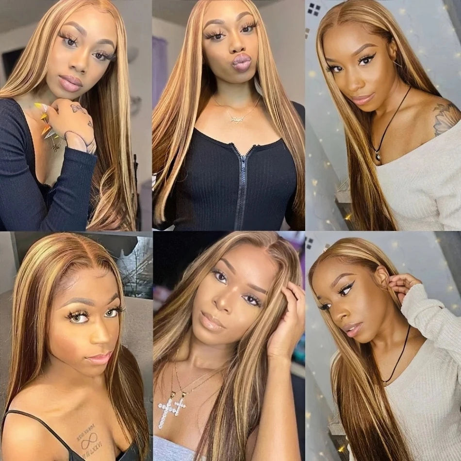 Bone Straight Highlight - HD Preplucked Lace Human Hair Wig