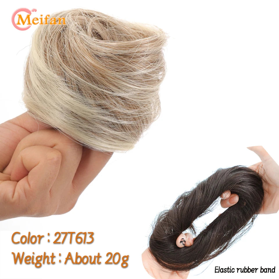 Synthetic Hair Bun with Elastic Band or Clip On - Various Options Available