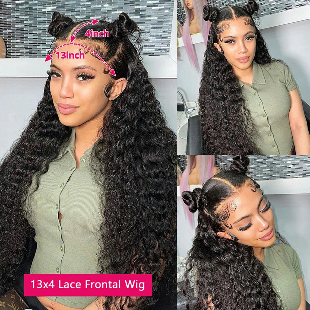 Peruvian Water Wave - 13x6 Transparent Lace Front Human Hair Glueless Wig