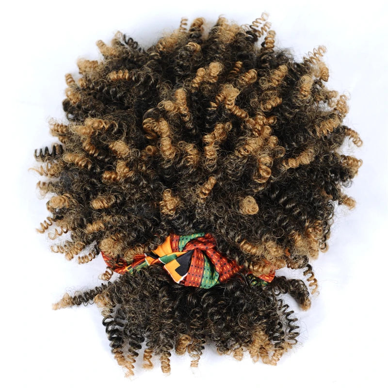 Synthetic Short Kinky Curly Headband Wigs - Various Colors Available