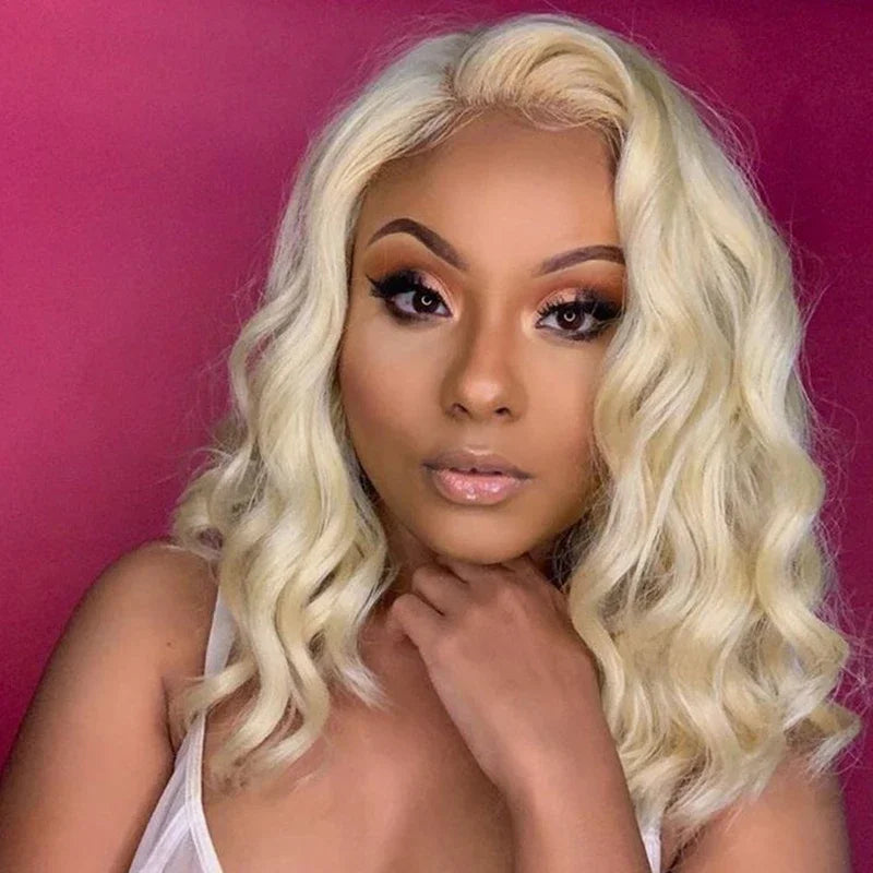 Water Wave Short Synthetic Lace Front Wigs - Various Colors Available