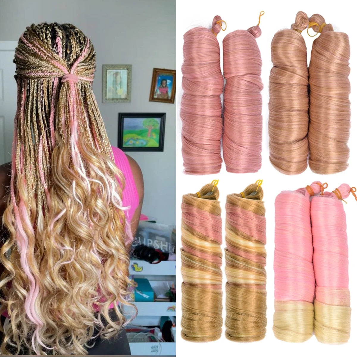 Loose French Spiral Curl Synthetic Pre-Stretched Braiding Hair