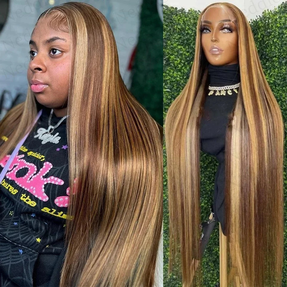 Bone Straight Highlight - HD Preplucked Lace Human Hair Wig