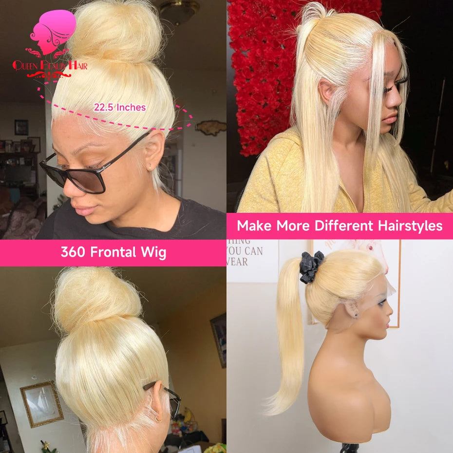 Blonde Bone Straight - 360 Pre Plucked Full Lace Frontal Human Hair Wig